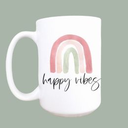 Happy Vibes Ceramic Coffee Mug